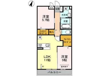 安行藤八D-ROOM(2LDK/2階)の間取り写真