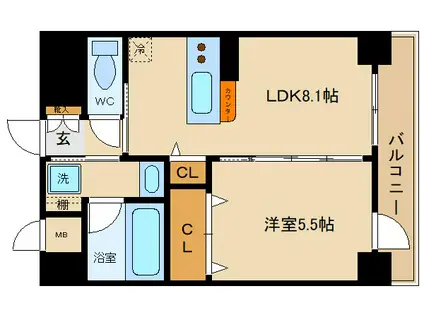 カサ・デ・シャローム(1LDK/3階)の間取り写真