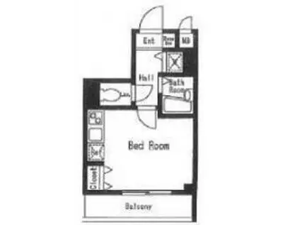 セントパレス方南町(ワンルーム/4階)の間取り写真