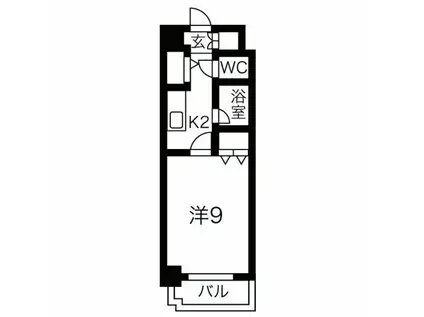 エレガンス円山(1K/4階)の間取り写真