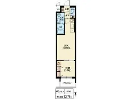 スプランディッド江坂DUE(1LDK/4階)の間取り写真