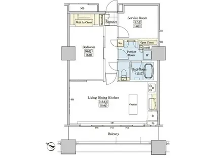 レジディアタワー上池袋(1SLDK/20階)の間取り写真