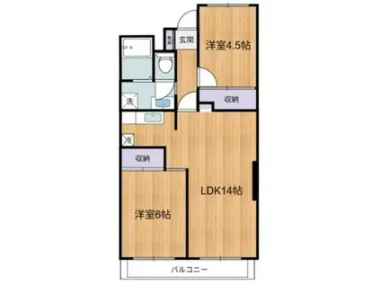 エルムヒルズNARUSAWA(2LDK/3階)の間取り写真