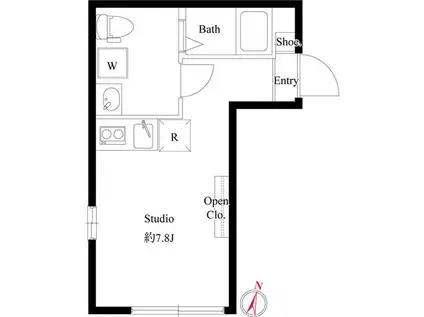 アラート銀座イースト(ワンルーム/4階)の間取り写真