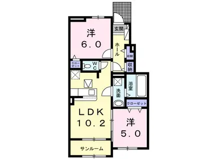 グレース高坂 II(2LDK/1階)の間取り写真