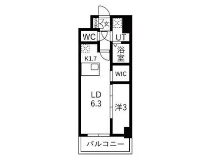 メイクスアート浄心(1LDK/8階)の間取り写真