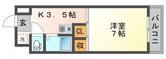 ヴェルセンチュリー(1K/3階)の間取り写真
