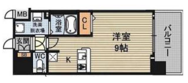 アスヴェル新北野モスト(ワンルーム/5階)の間取り写真