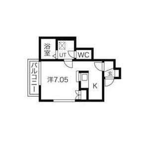 グリーンズパレット(ワンルーム/1階)の間取り写真