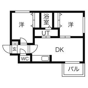 プロヴィデンス北円山(2LDK/1階)の間取り写真