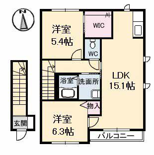 スカイメゾン 11番館(2LDK/2階)の間取り写真