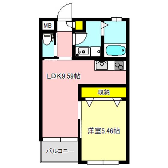 レヴィーナミエ(1LDK/5階)の間取り写真
