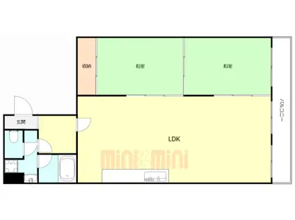 メゾンオリエント(2LDK/3階)の間取り写真