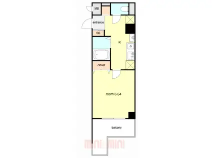 セリテ板宿(1K/4階)の間取り写真