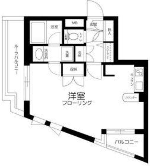 ロアール早稲田(ワンルーム/4階)の間取り写真