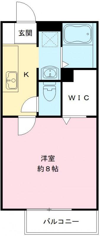 エクセルドミール B(1K/2階)の間取り写真