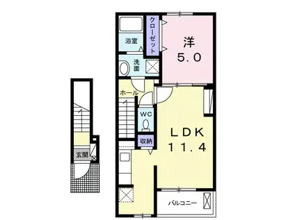 エテルノ フィオーレII(1LDK/2階)の間取り写真