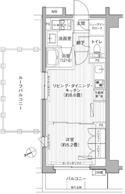 メゾンカルム市谷仲之町(1LDK/3階)の間取り写真