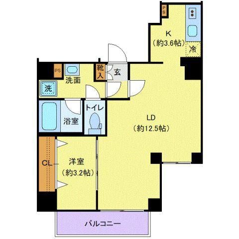 ディアレイシャス南砂町(1LDK/5階)の間取り写真