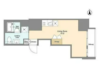 V-STYLE入谷(ワンルーム/2階)の間取り写真