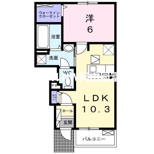 ルミナスコート四季I(1LDK/1階)の間取り写真
