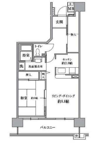TS GARDEN 清瀬(1LDK/5階)の間取り写真