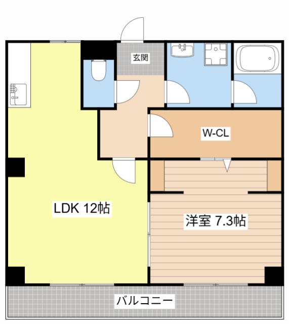 グリーンハイツ小柿(1LDK/4階)の間取り写真
