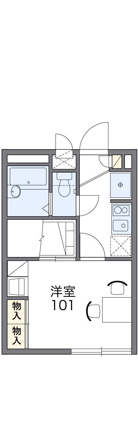 レオパレスシェル弐番館(1K/2階)の間取り写真
