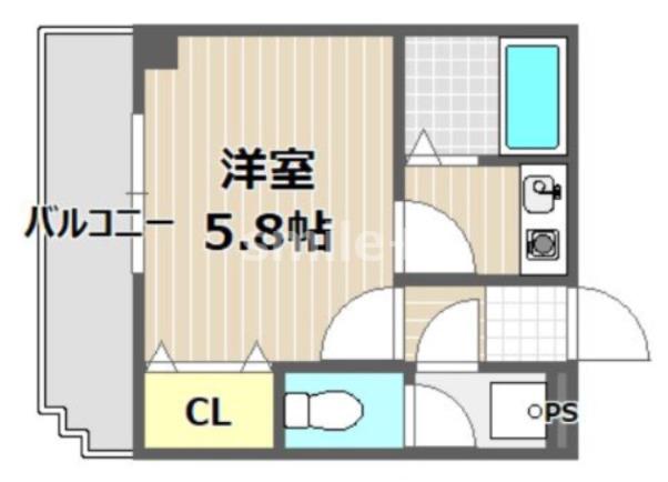 アルカディア(1K/2階)の間取り写真