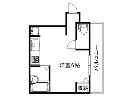 ファレノプシス(ワンルーム/2階)の間取り写真