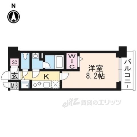 ベラジオ雅び京都西院(1K/7階)の間取り写真