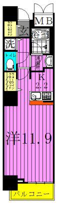 ロイヤルパークスタワー南千住(1K/10階)の間取り写真