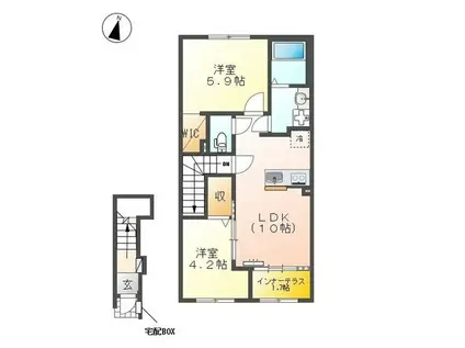 ORIENTAL COURT(2LDK/2階)の間取り写真