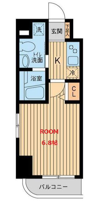 HF関内レジデンス(1K/3階)の間取り写真