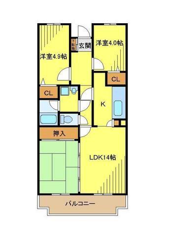 ラネックス川越(3LDK/5階)の間取り写真