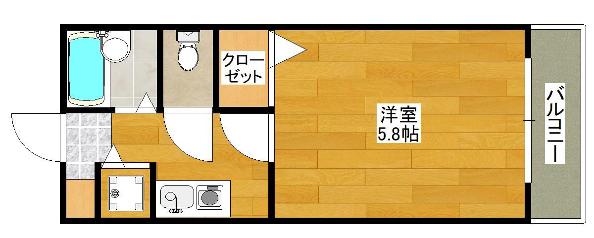 アール江坂(1K/4階)の間取り写真
