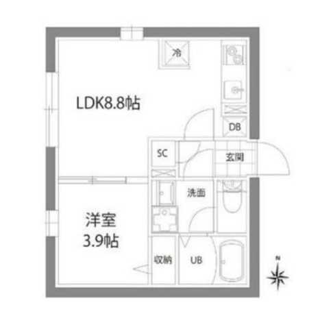 CASA PIAZZA池袋(1LDK/3階)の間取り写真