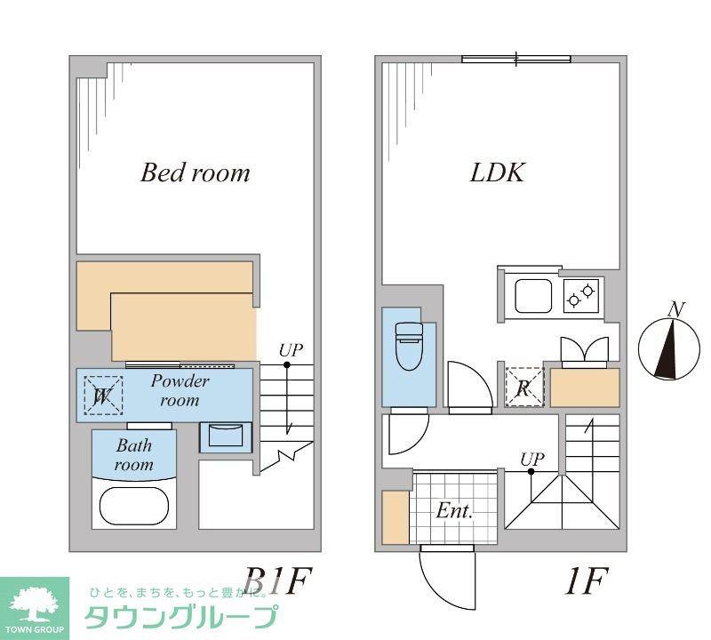 LEGALAND桜新町ANNEX(1LDK/B1階)の間取り写真