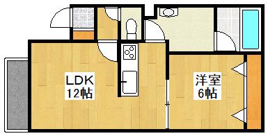 ルーチェ北栄(1LDK/2階)の間取り写真