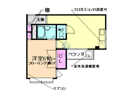 サニープラザ(1DK/3階)の間取り写真