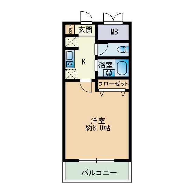 アール大濠公園(1K/3階)の間取り写真