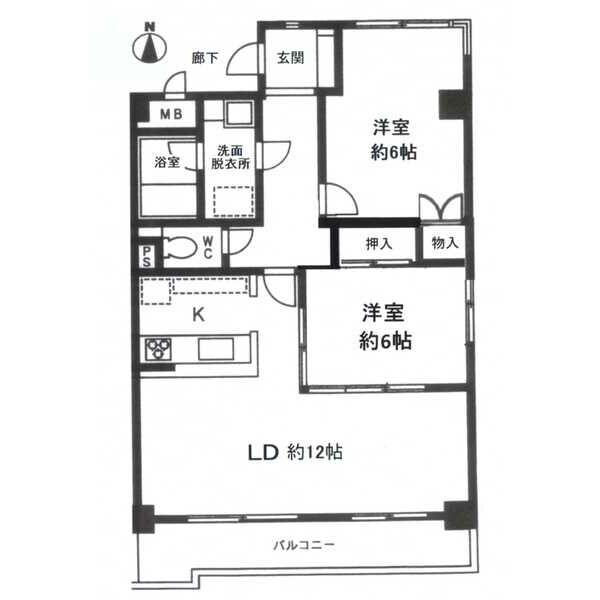 CASA BELLA(2LDK/2階)の間取り写真