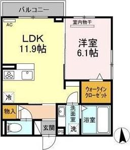 エトワール桜山II(1LDK/2階)の間取り写真