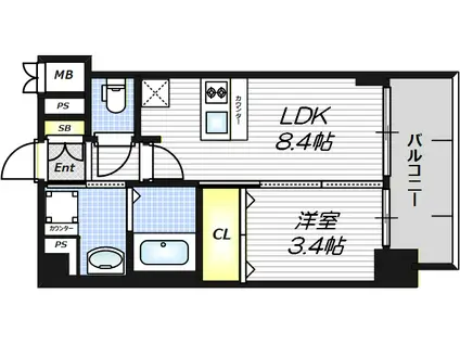プレサンス新大阪ジェイズ(1LDK/10階)の間取り写真
