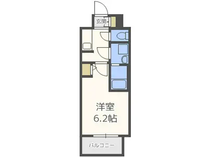S-RESIDENCE南堀江(1K/14階)の間取り写真