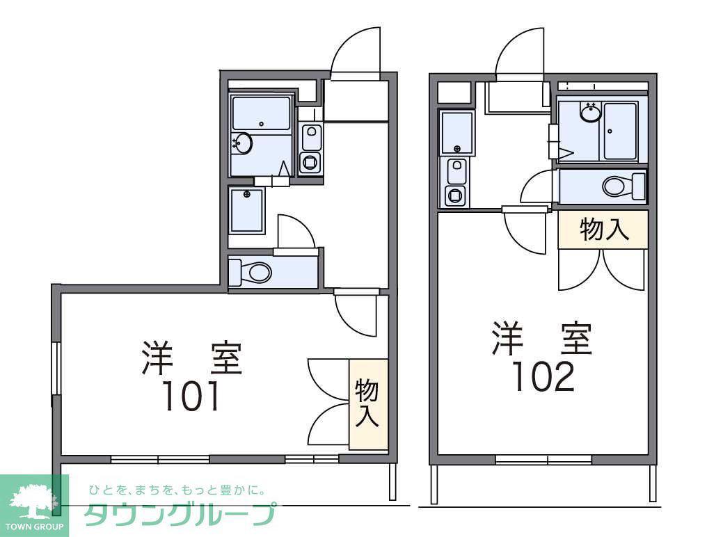 レオパレストゥインクル砂川(1K/1階)の間取り写真