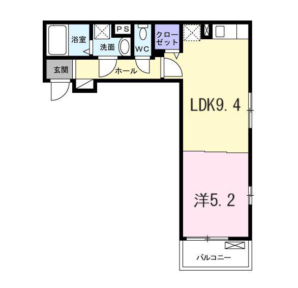 シャルマン東寺南II(1LDK/2階)の間取り写真
