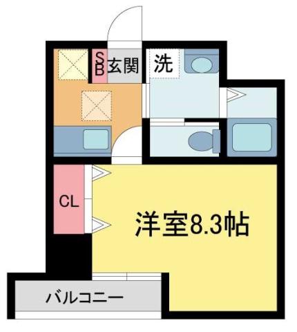 プランドール(1K/2階)の間取り写真