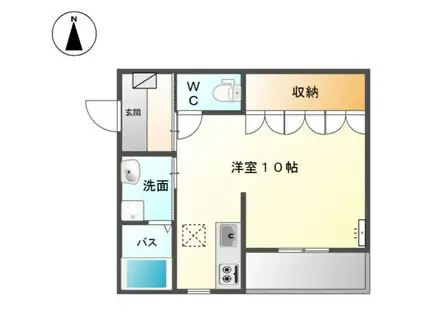 あすか III(ワンルーム/1階)の間取り写真