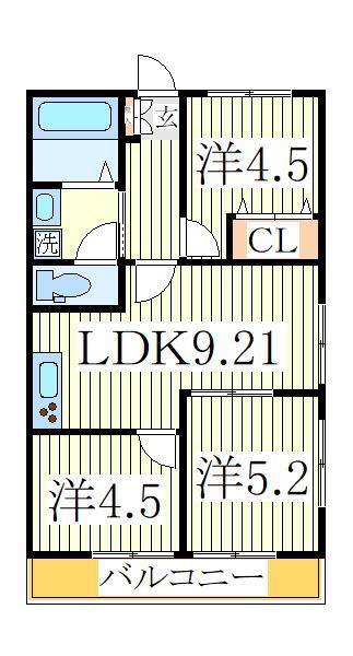 アゼリアハイツ(3LDK/4階)の間取り写真